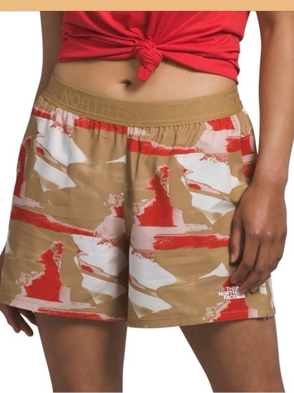 The North Face Women's Wander Shorts in the Pink Moss Abstract Print